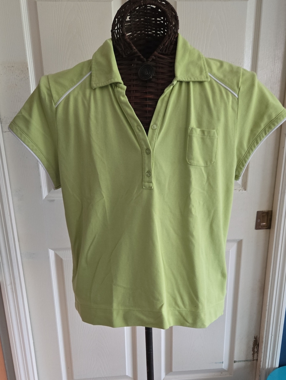Liz Golf Women’s Light Green Polo Button-Down Top - XL
